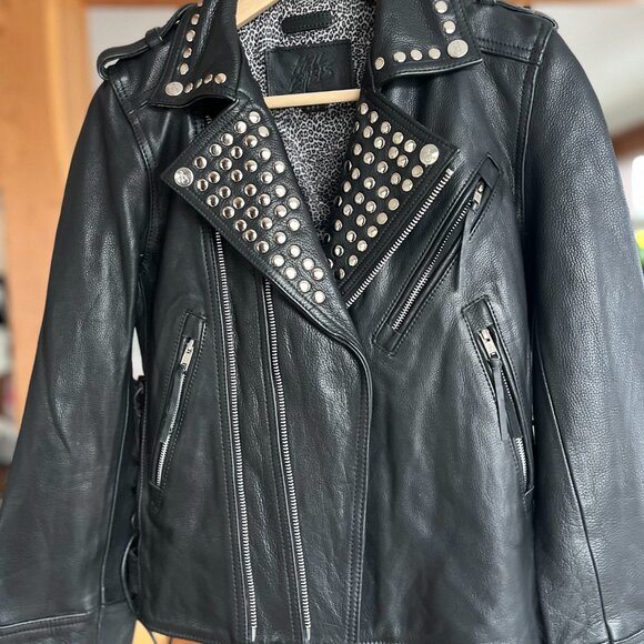 HellBabes Limited-Edition Studded Leather Motorcycle Jacket - Picture 9 of 12